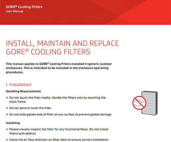 User Manual: Install, Maintain and Replace Gore? Cooling Filters 