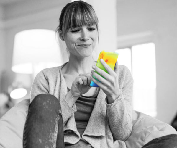 Woman looking at mobile phone